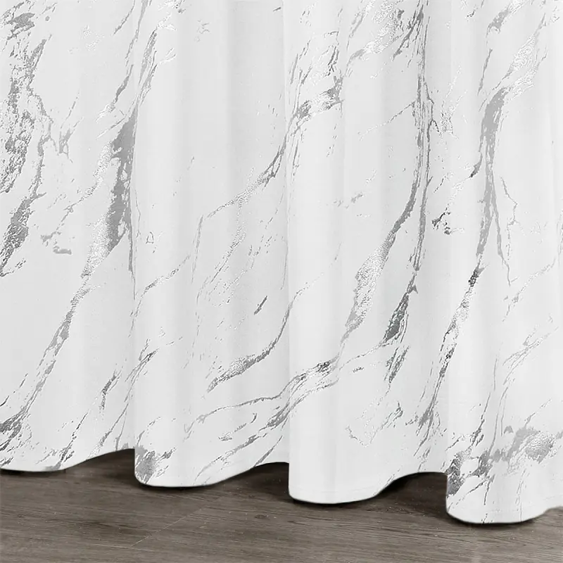 Zasłona dekoracyjna biała srebrny marmur 145x250 cm - obrazek 4
