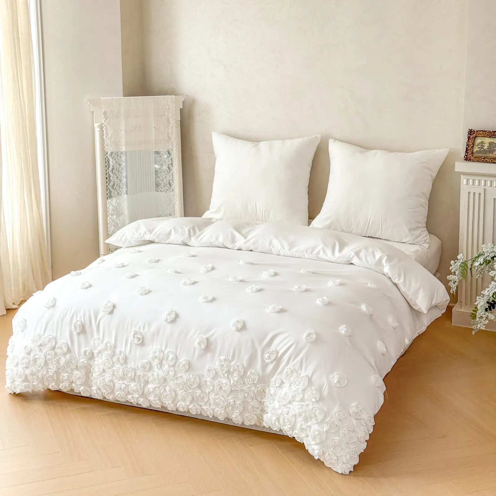Komplet pościeli z różami French Roses biała 220x200