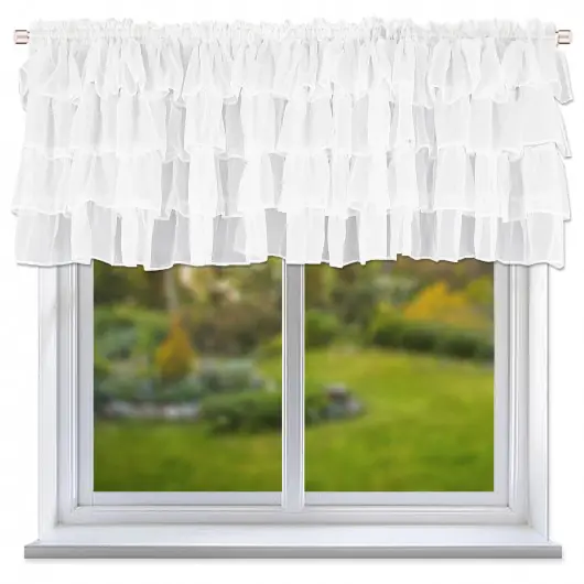 Firana z falbanami 400x60 cm prosta - obrazek 2