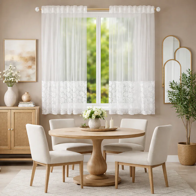 Firana 3d udekorowana różami na dole 140x250 cm - obrazek 4