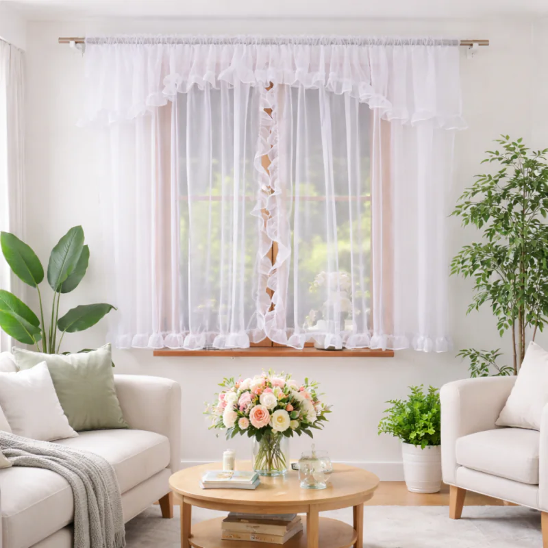 Firana z lambrekinem i falbanami na taśmie 400x150 cm - obrazek 2