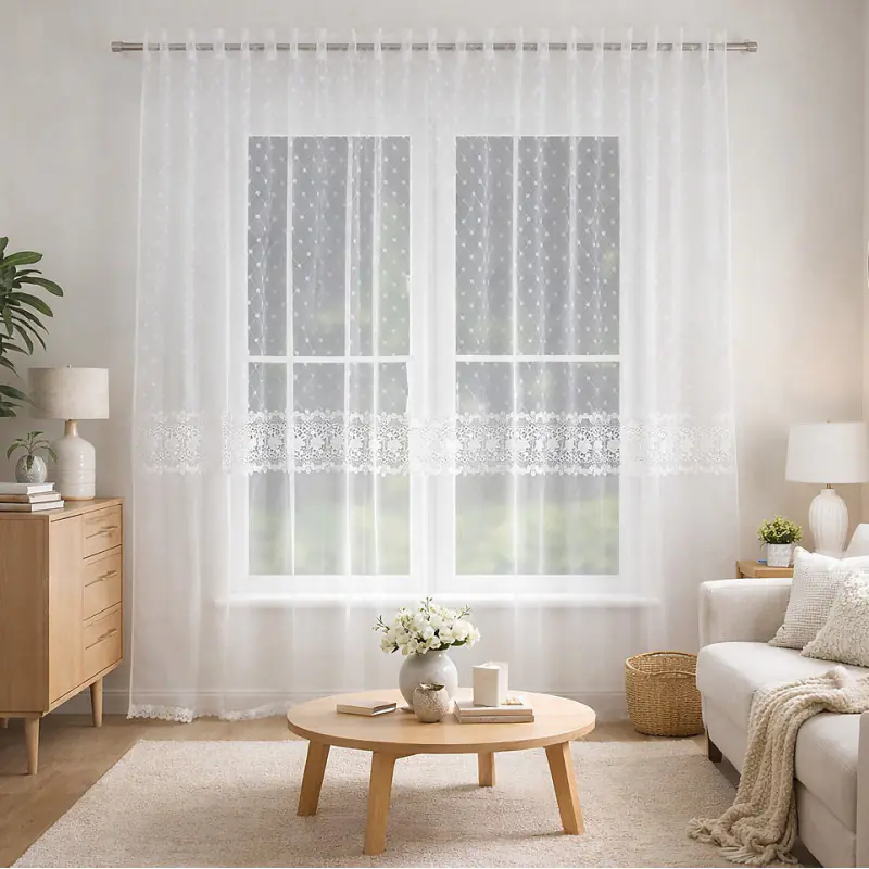 Firanka z gipiurą ecry 400x160 cm - obrazek 8