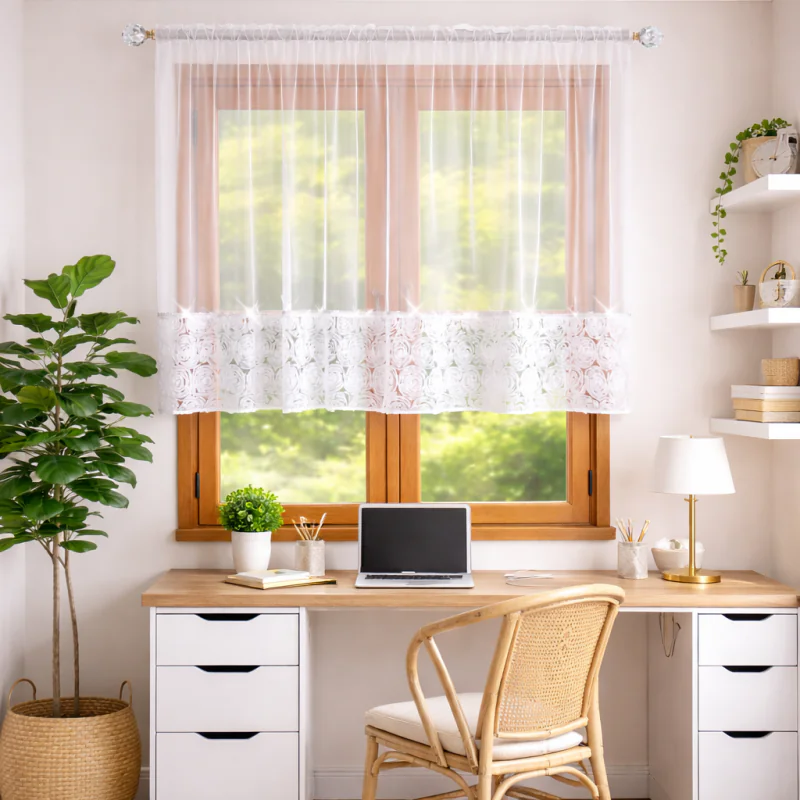 Firana udekorowana różami 3D na dole 300x120 cm - obrazek 2