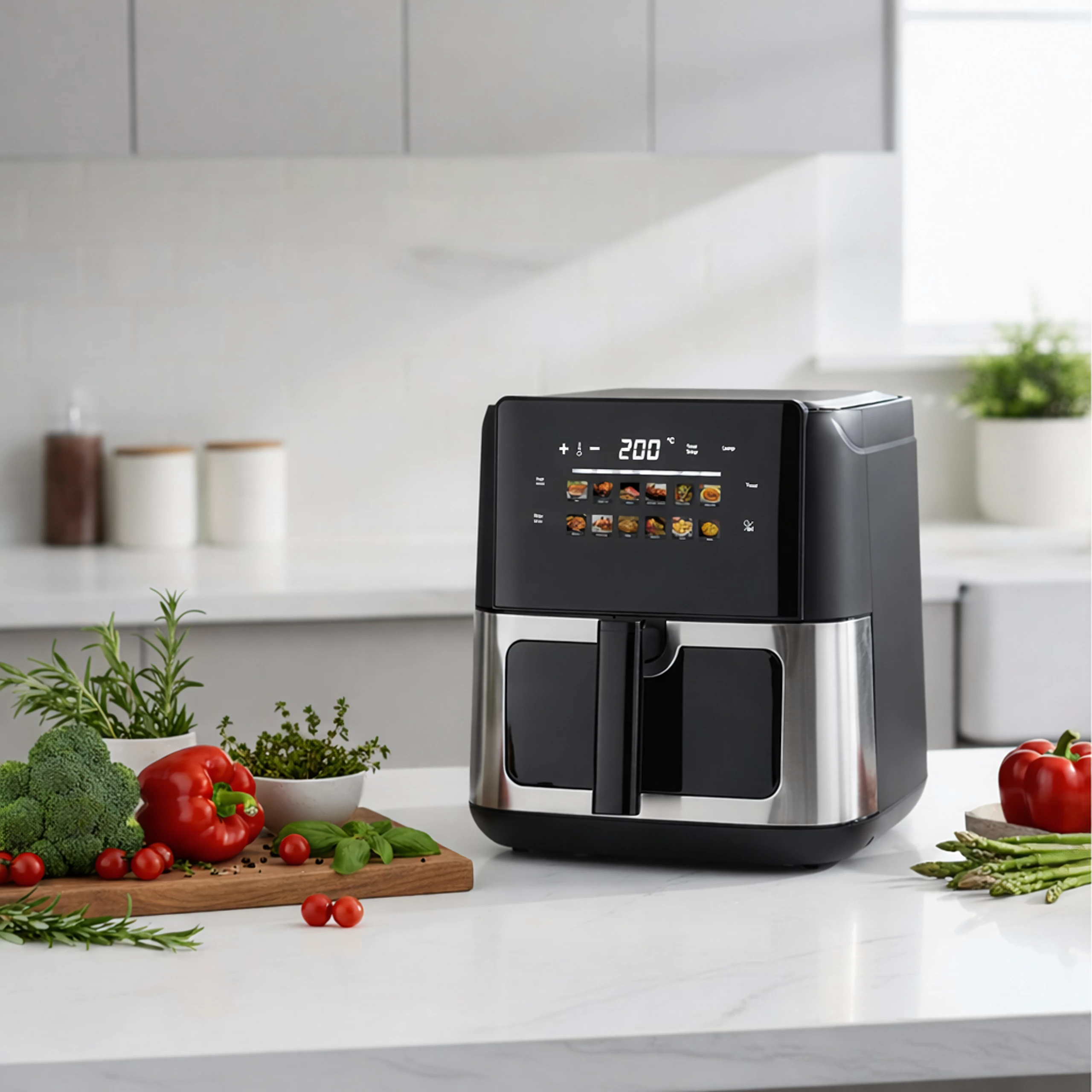 Frytkownica Beztłuszczowa Air Fryer 8L Frytownica 1700W 12 Programów Mocna - obrazek 2