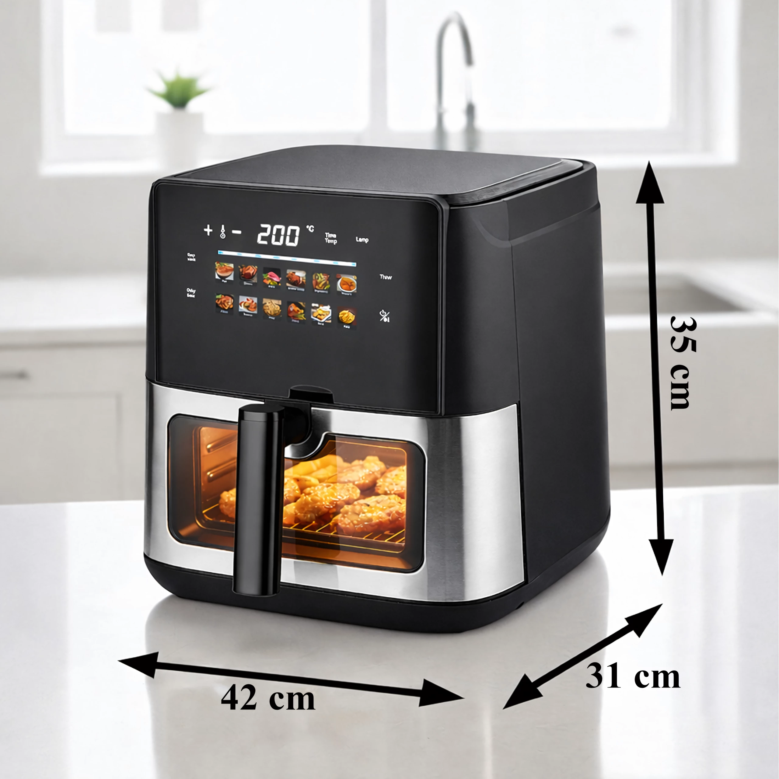 Frytkownica Beztłuszczowa Air Fryer 8L Frytownica 1700W 12 Programów Mocna - obrazek 5