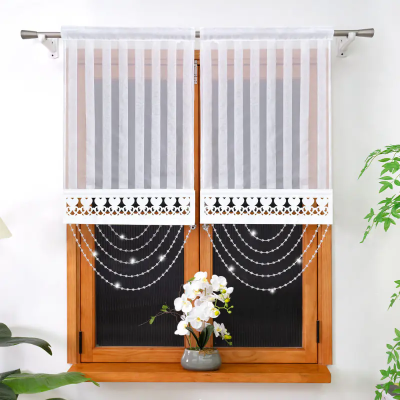 Panel woalowy z koralikami czarny 60x120 cm - obrazek 5