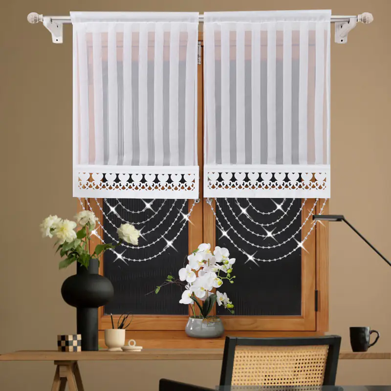Panel woalowy z koralikami czarny 60x120 cm - obrazek 6