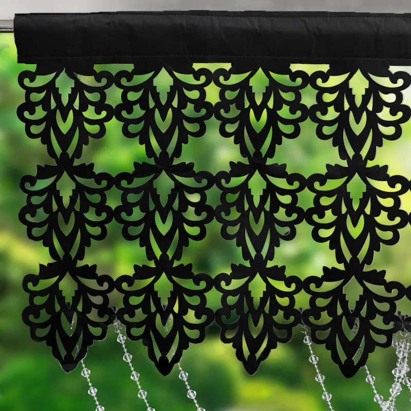 Ażurowy panel z zawieszkami 100x90 cm czarny - obrazek 2