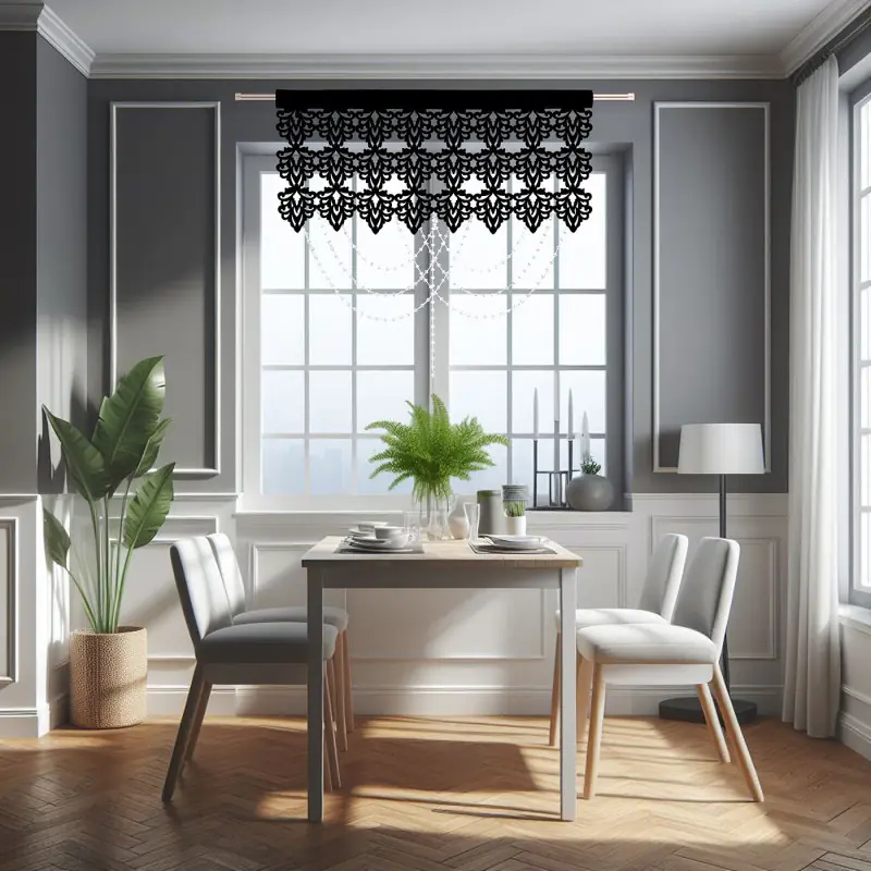 Ażurowy panel z zawieszkami 100x90 cm czarny - obrazek 5